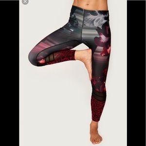 Lole super cool floral leggings with mesh cut outs